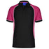 House of Uniforms The Arena Tri-Colour Polo | Mens Winning Spirit Black/White/Magenta