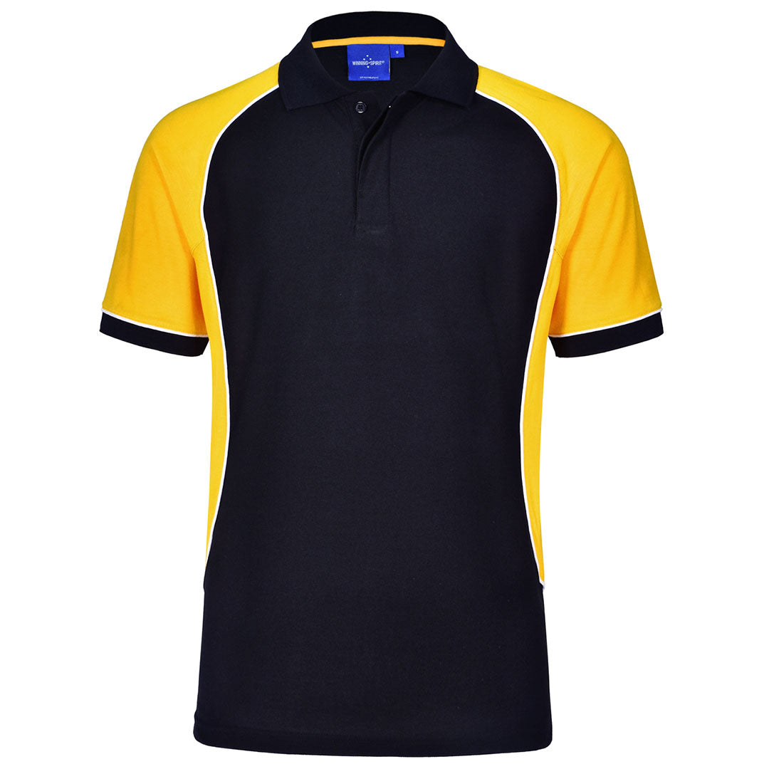 House of Uniforms The Arena Tri-Colour Polo | Kids Winning Spirit Navy/White/Gold