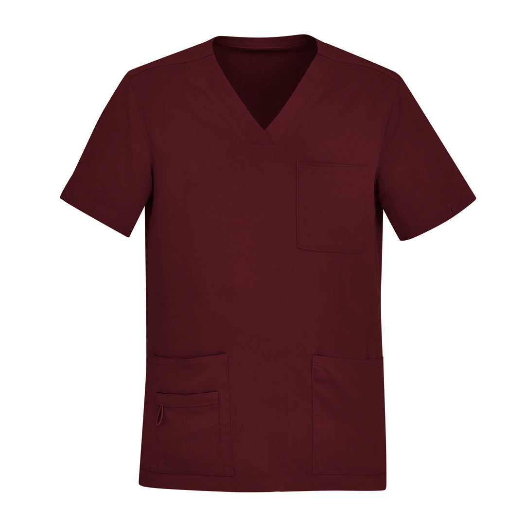 House of Uniforms The Avery V Neck Scrub Top | Mens Biz Care Burgundy