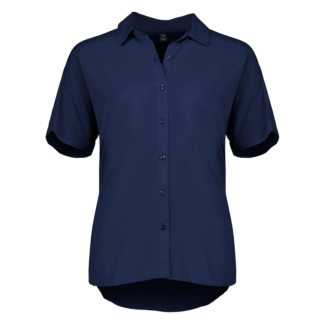 House of Uniforms The Dahlia Blouse | Ladies | Short Sleeve Biz Corporates Navy