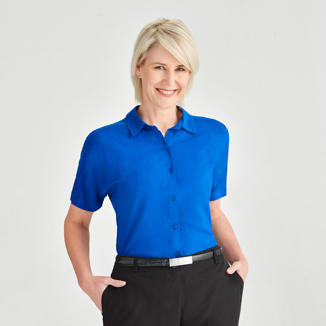 House of Uniforms The Dahlia Blouse | Ladies | Short Sleeve Biz Corporates