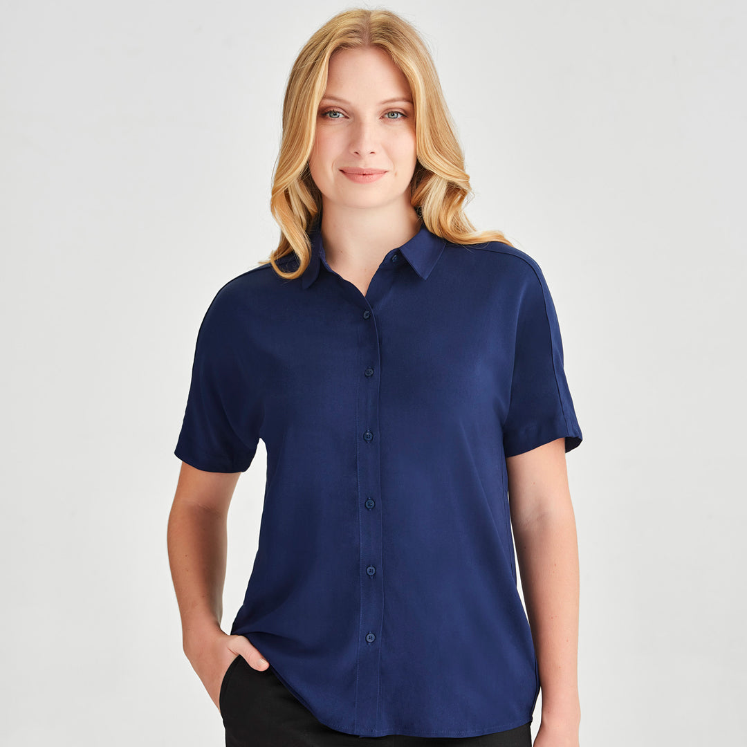 House of Uniforms The Dahlia Blouse | Ladies | Short Sleeve Biz Corporates