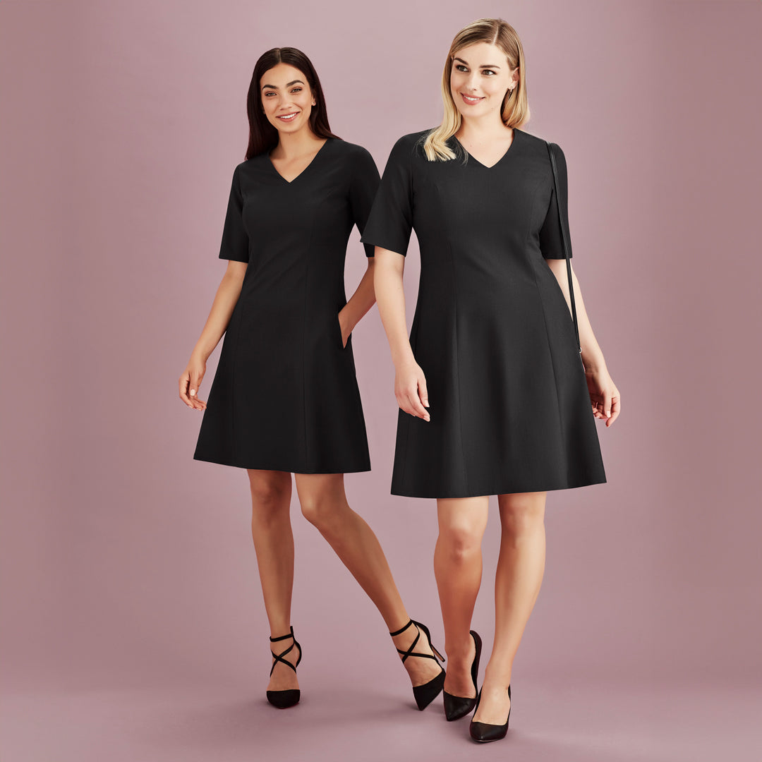 House of Uniforms The Siena Midi Dress | Short Sleeve Biz Corporates