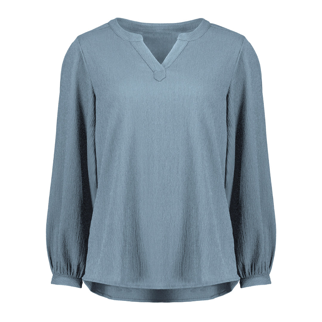 House of Uniforms The Ruche Tunic | Ladies | Long Sleeve Biz Corporates Powder