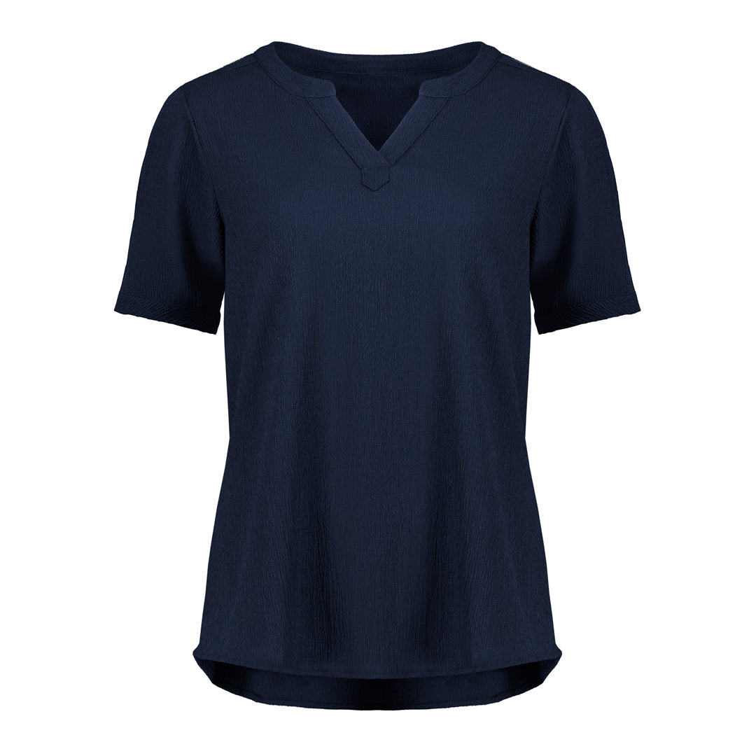 House of Uniforms The Ruche Tunic | Ladies | Short Sleeve Biz Corporates Navy