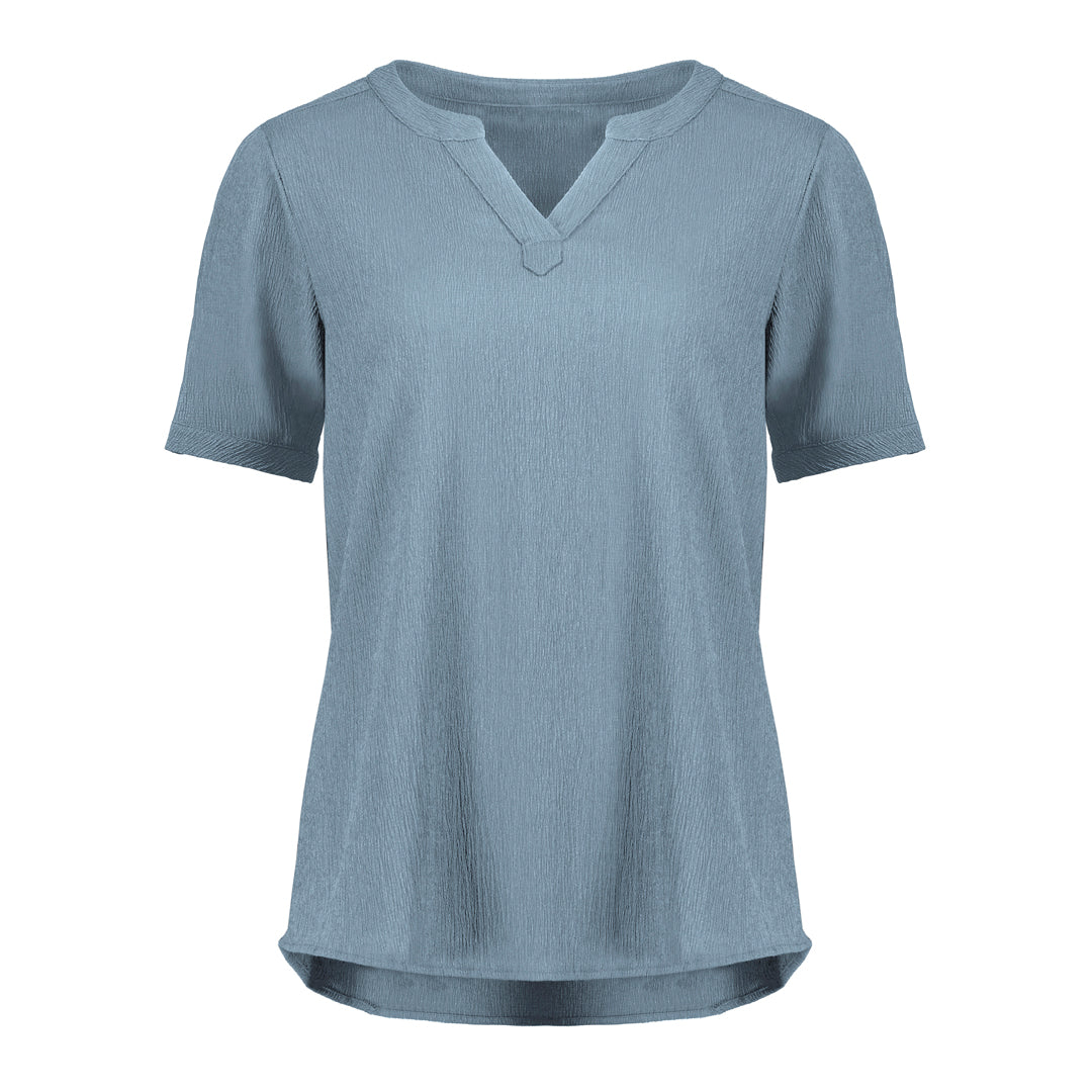 House of Uniforms The Ruche Tunic | Ladies | Short Sleeve Biz Corporates Powder