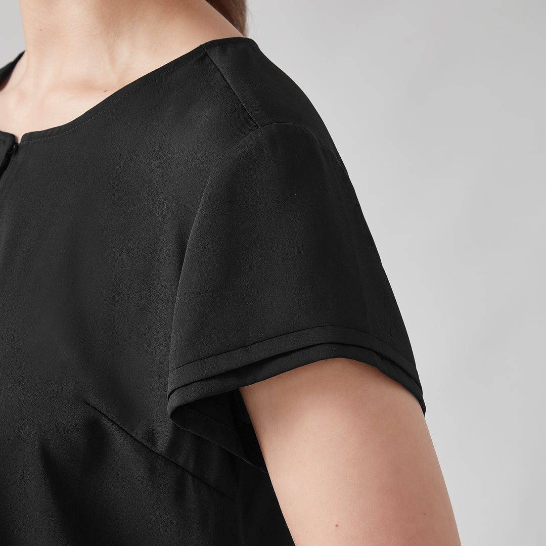 House of Uniforms The Evelyn Keyhole Top | Short Sleeve Biz Corporates