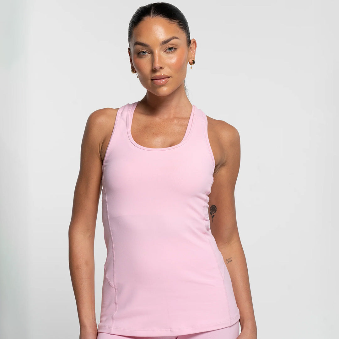 House of Uniforms The Caitlin Racer Tank | Ladies Active Basics Light Pink