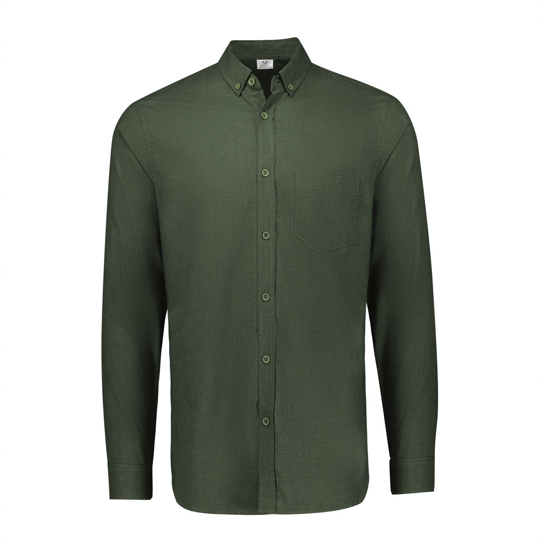 House of Uniforms The Soul Shirt | Mens | Long Sleeve Biz Collection Olive-Gr