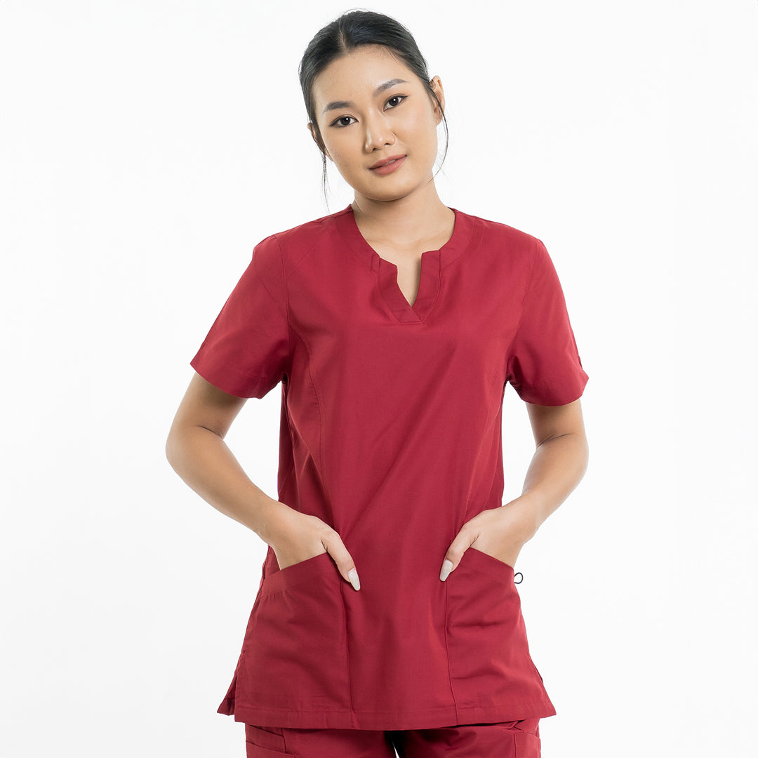 House of Uniforms The Amelia Scrub Top | Ladies Scrubness Cranberry