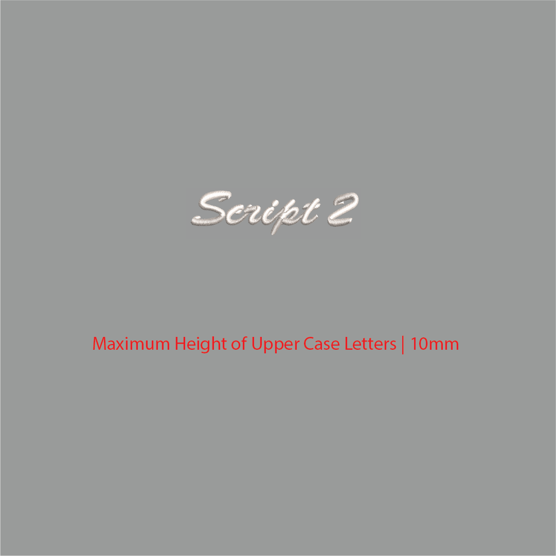 House of Uniforms Embroidery | Personal Names | Small House of Uniforms Script 2