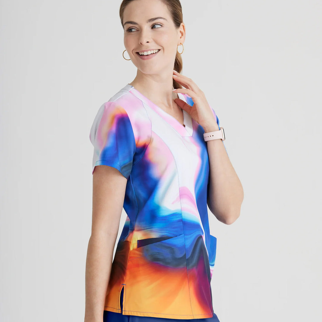 House of Uniforms The Barco One Printed Scrub Top | Ladies Barco One