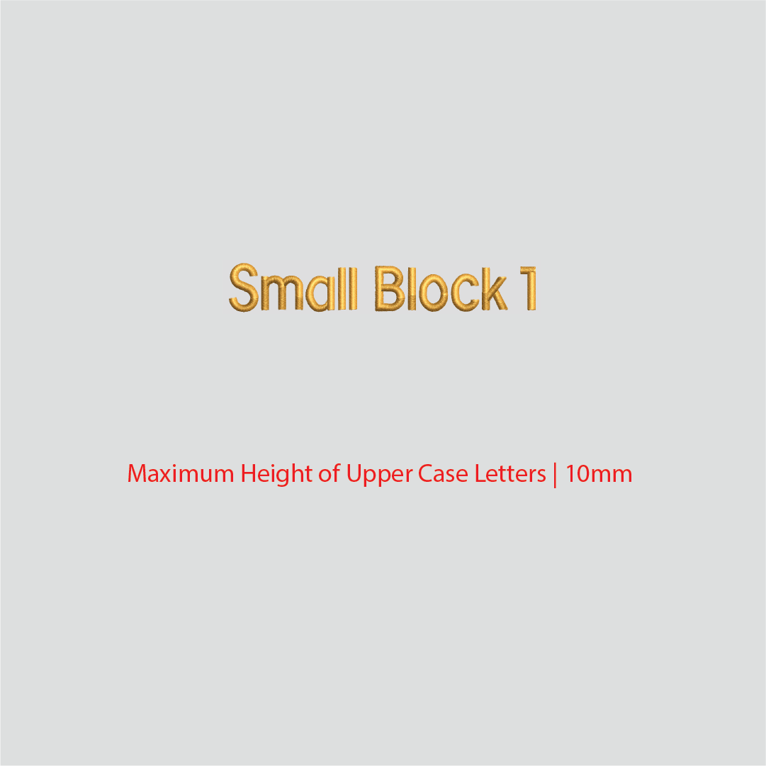 House of Uniforms Embroidery | Personal Names | Small House of Uniforms Small Block 1