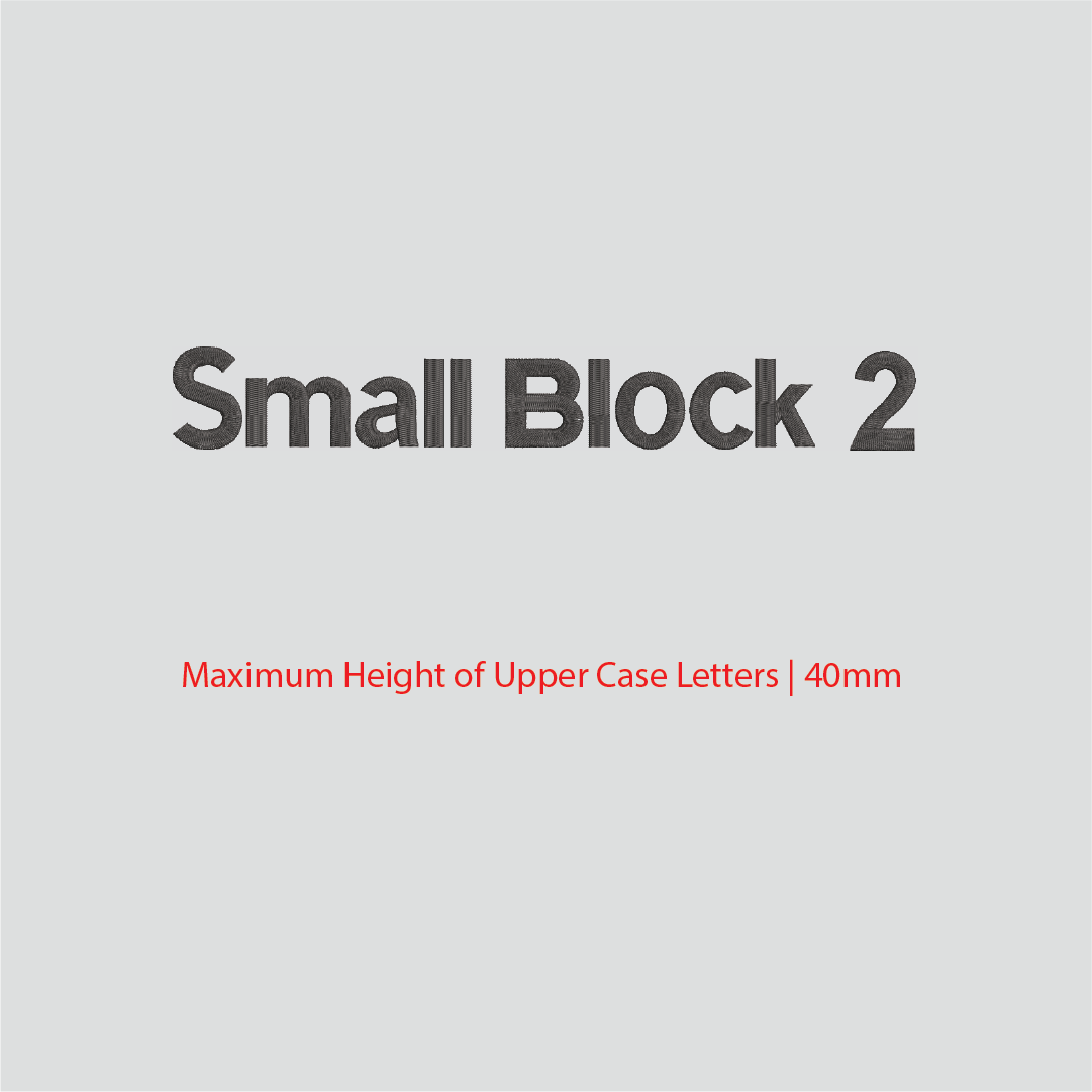 House of Uniforms Embroidery | Personal Names | Medium House of Uniforms Small Block 2