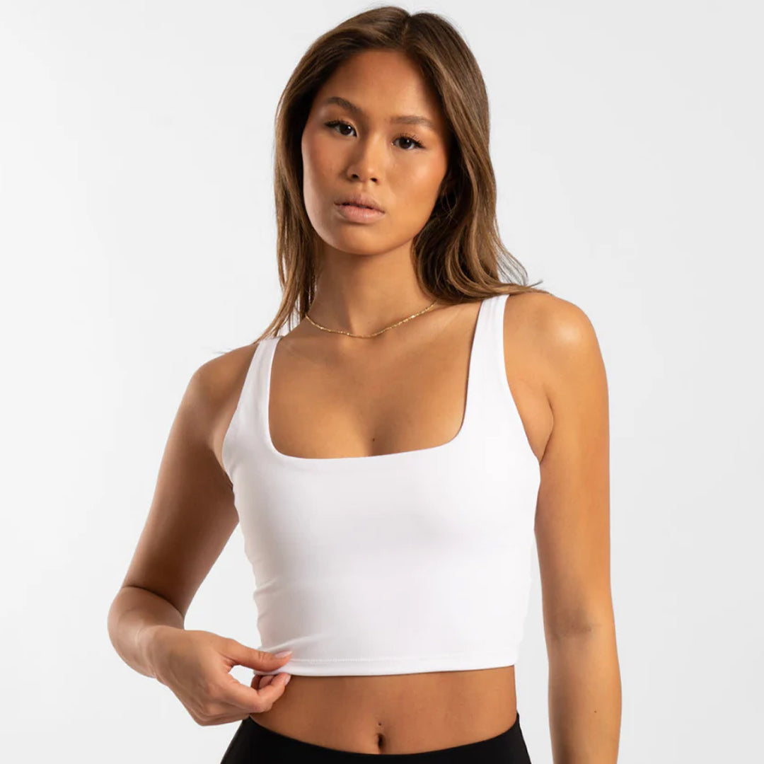 House of Uniforms The Square Neck Tank | Ladies Active Basics White