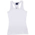 House of Uniforms The Racerback Fitted Cotton Stretch Singlet | Ladies Winning Spirit White