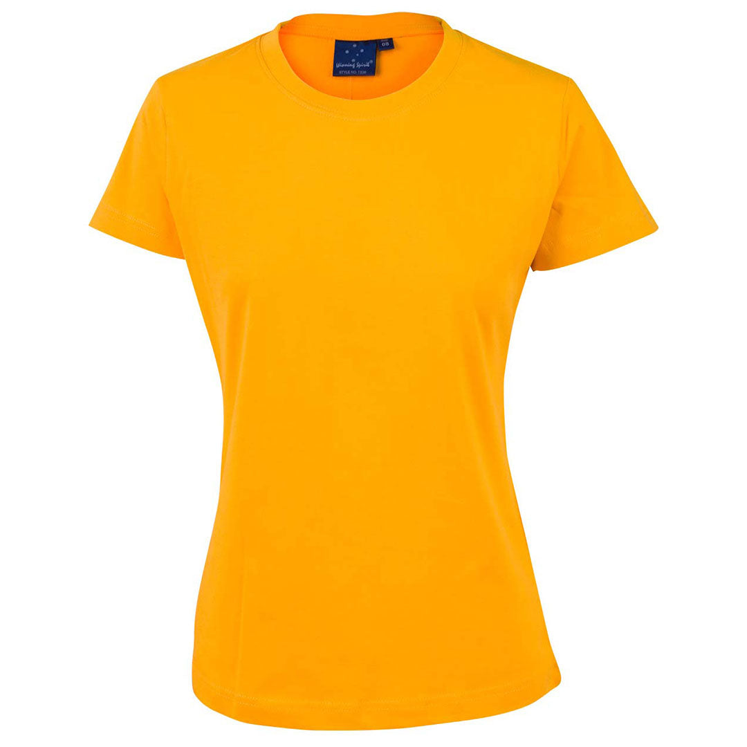 House of Uniforms The Savvy Tee | Brights | Ladies Winning Spirit Gold