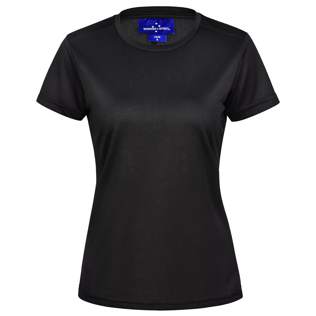 House of Uniforms The Ultra Light Tee | Ladies Winning Spirit Black