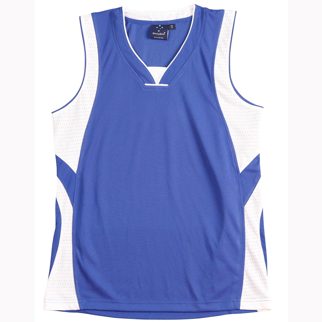 House of Uniforms The Slam Dunk Basketball Singlet | Mens Winning Spirit Royal/White
