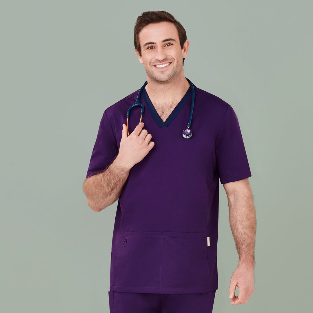 House of Uniforms The Riley V Neck Scrub Top | Mens Biz Care
