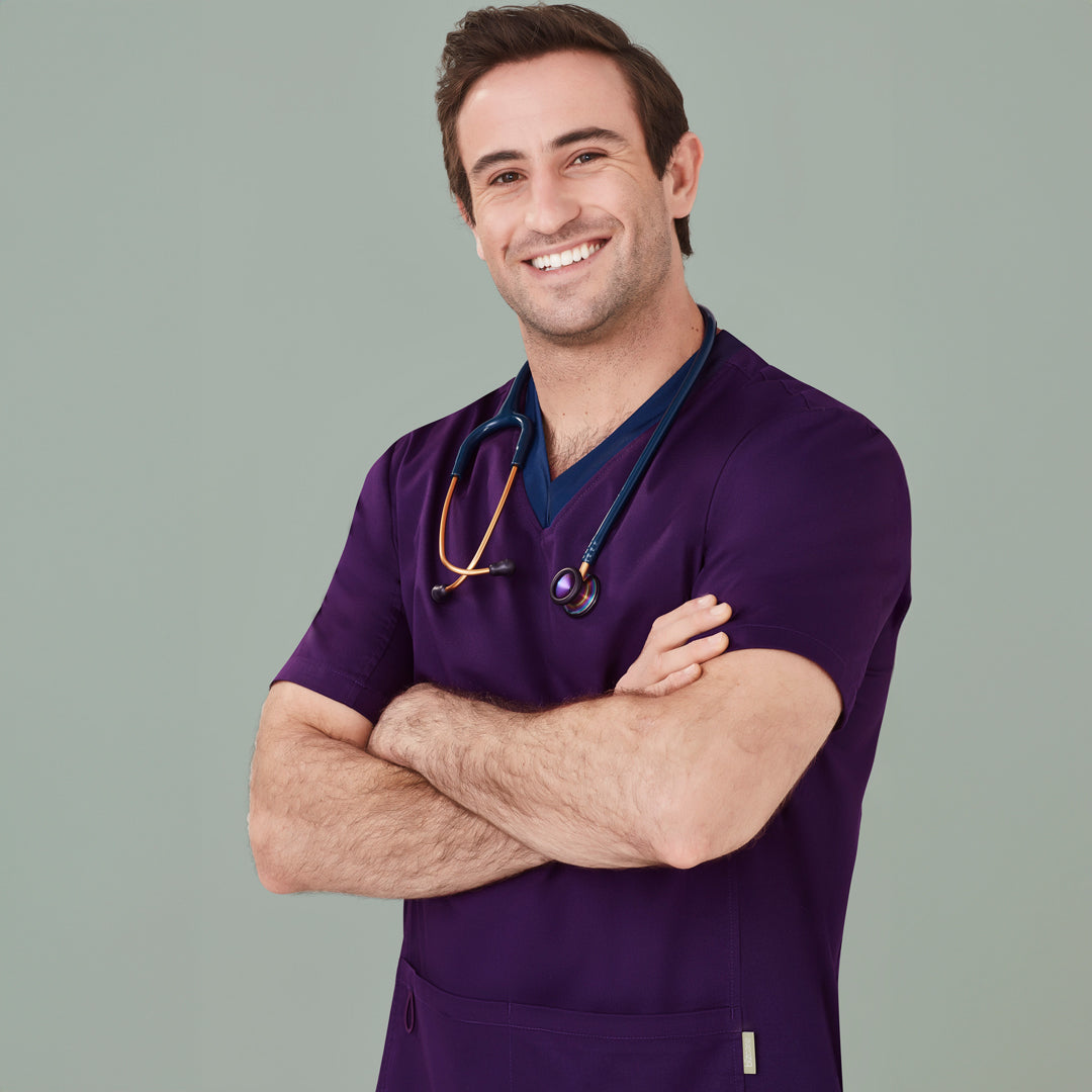 House of Uniforms The Riley V Neck Scrub Top | Mens Biz Care
