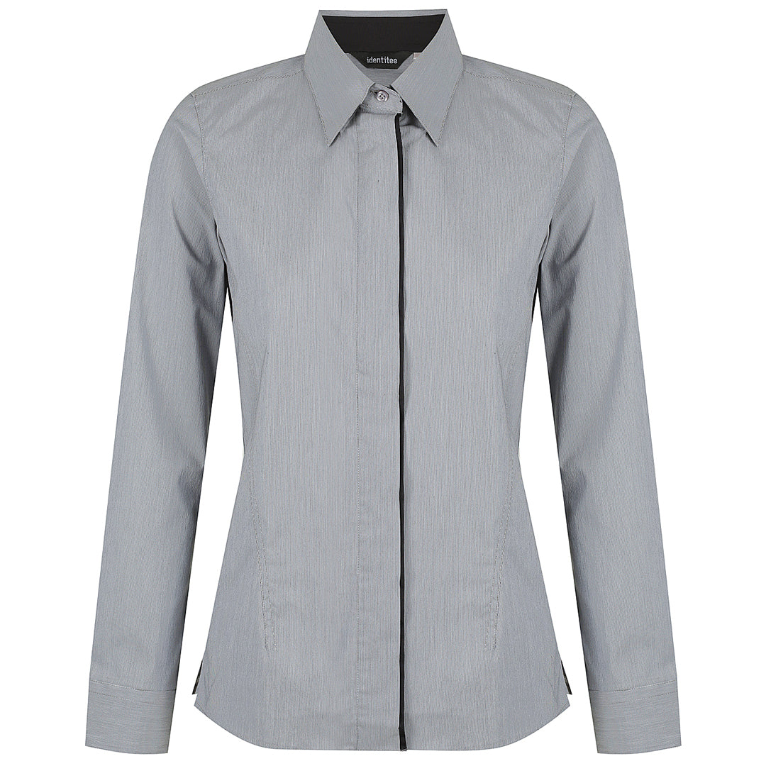 House of Uniforms The Stella Shirt | Ladies | 3/4 & Long Sleeve Identitee Black/White