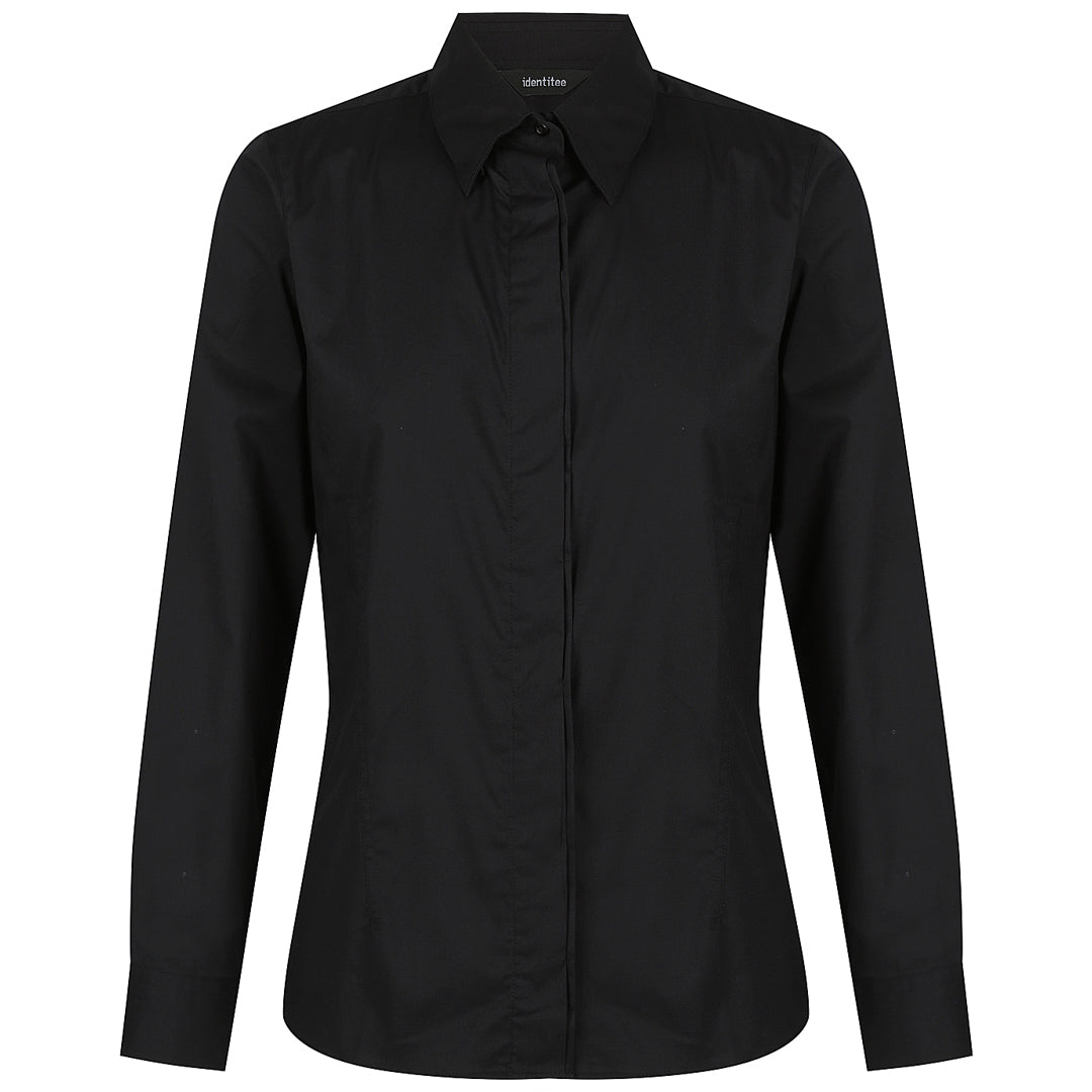 House of Uniforms The Stella Shirt | Ladies | 3/4 & Long Sleeve Identitee Black/Black