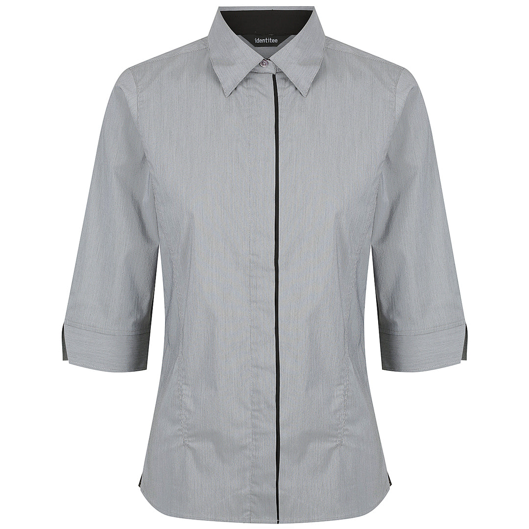 House of Uniforms The Stella Shirt | Ladies | 3/4 & Long Sleeve Identitee Black/White