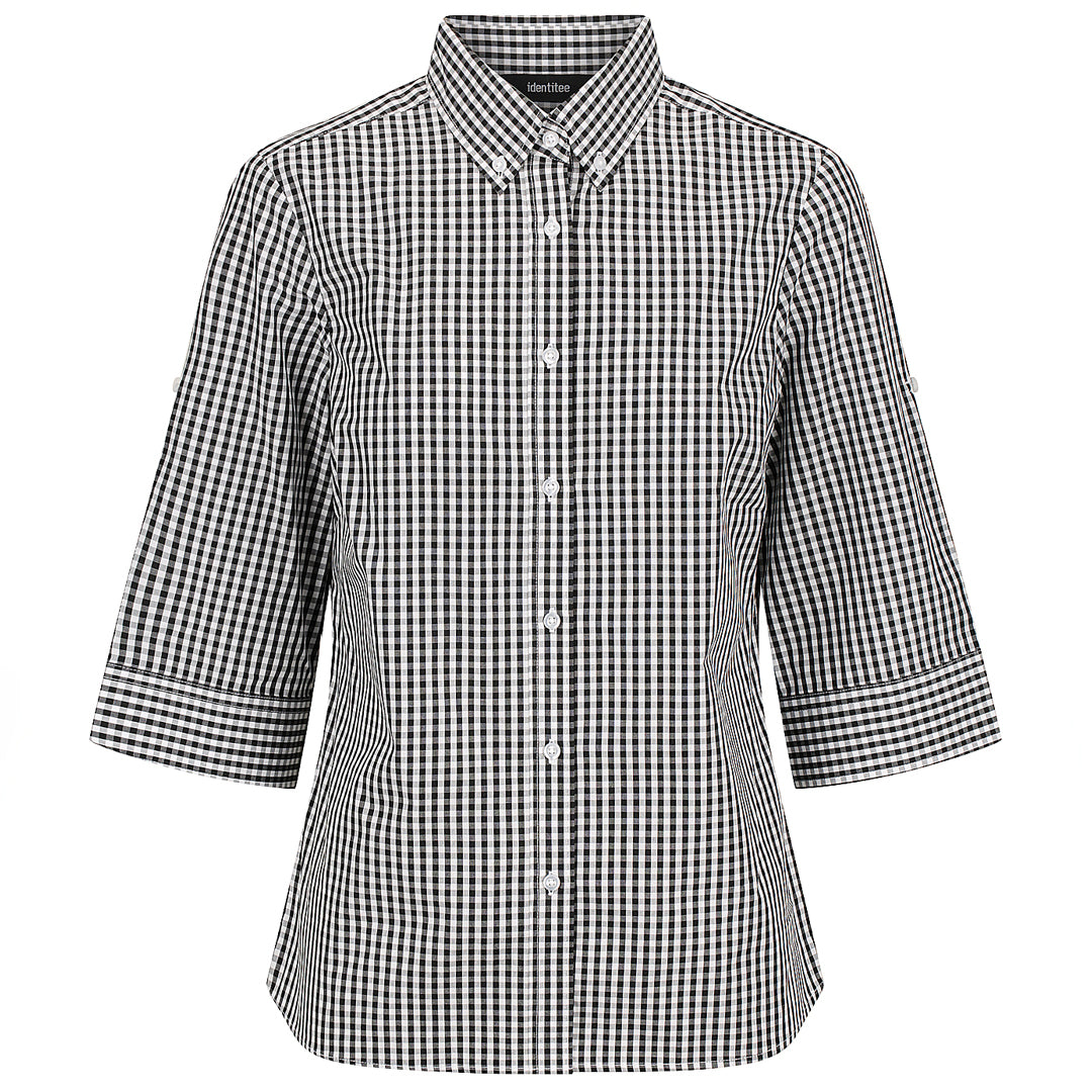 House of Uniforms The Miller Shirt | Ladies | 3/4 Sleeve Identitee Black