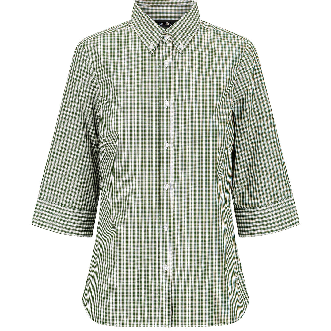 House of Uniforms The Miller Shirt | Ladies | 3/4 Sleeve Identitee Racing Green