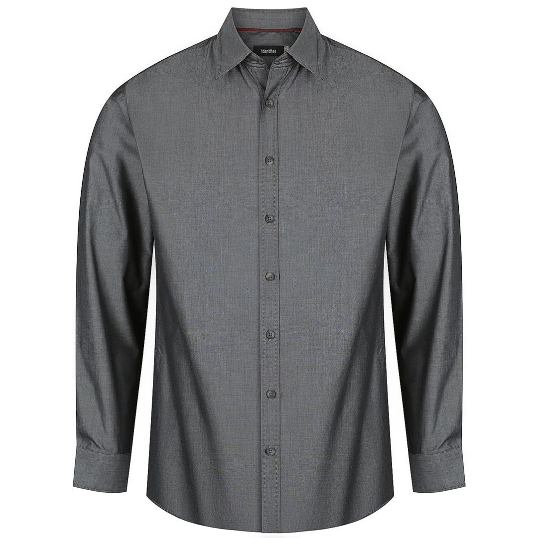House of Uniforms The Felix Shirt | Mens | Long Sleeve Identitee Graphite