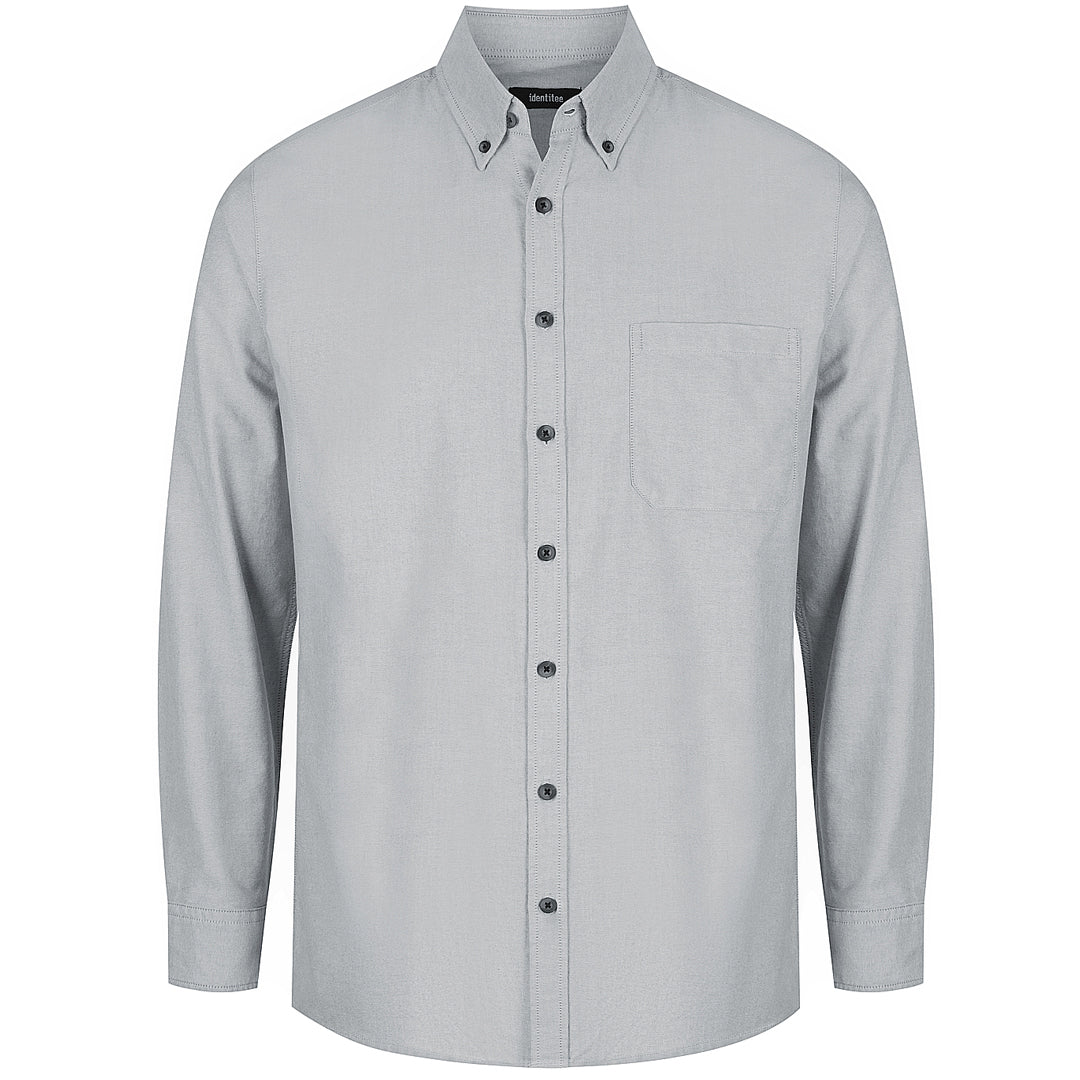 House of Uniforms The Reuben Shirt | Mens | Long Sleeve Identitee Grey