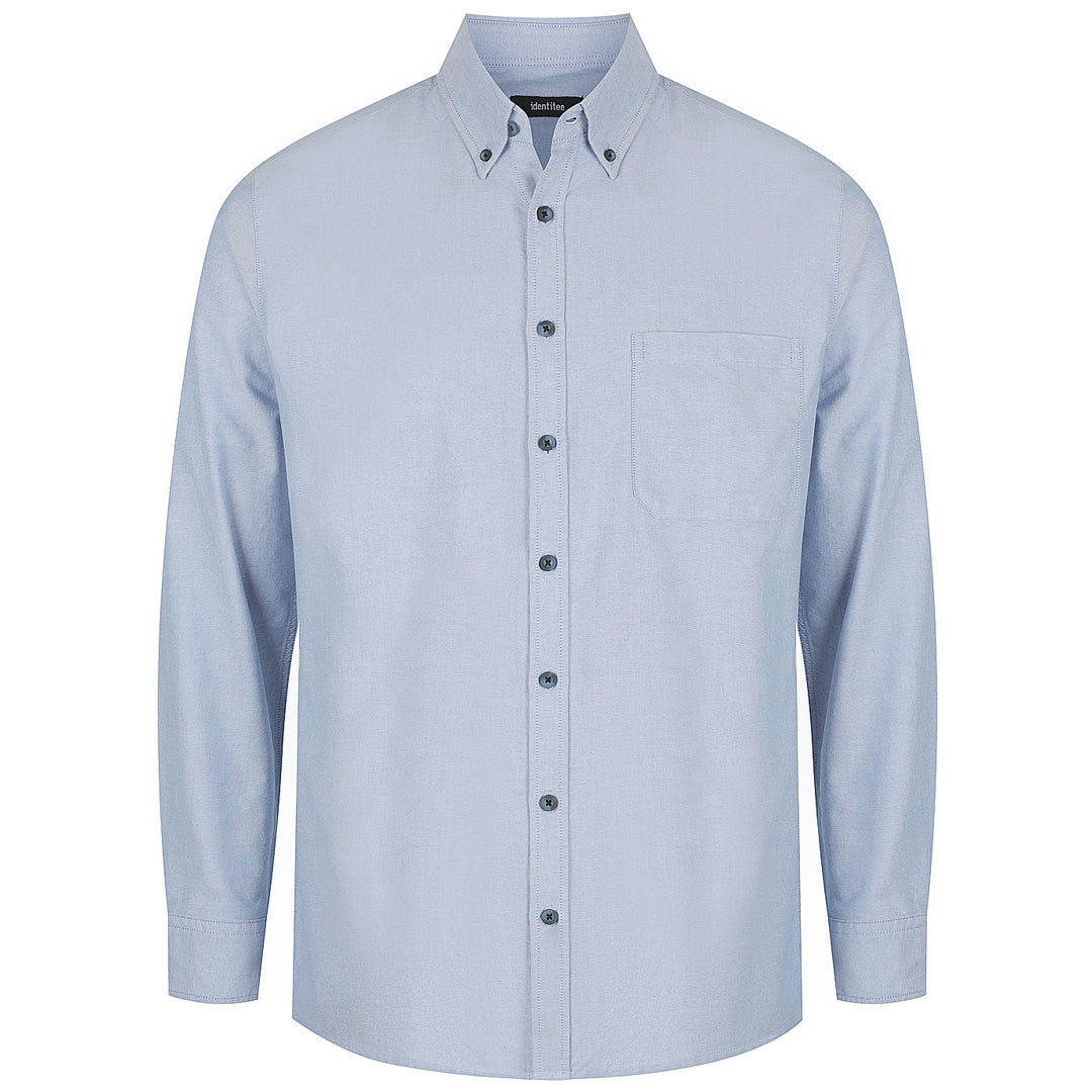 House of Uniforms The Reuben Shirt | Mens | Long Sleeve Identitee Light Blue