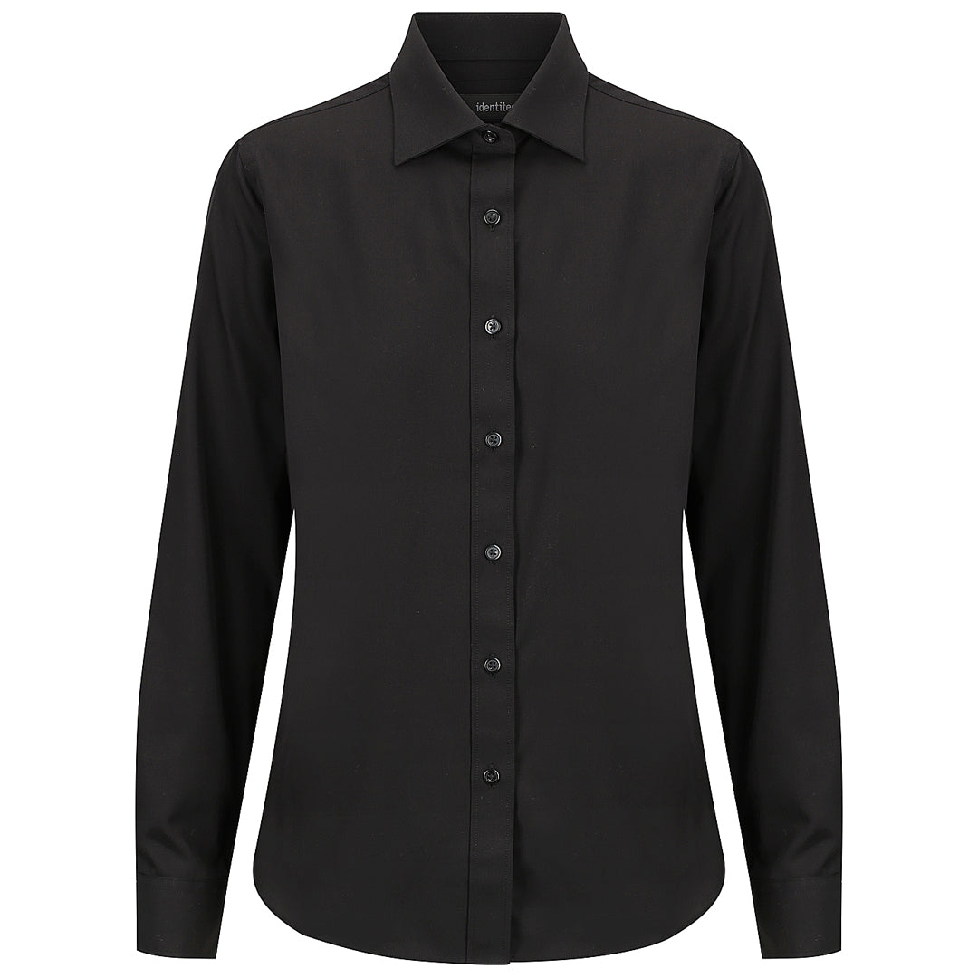 House of Uniforms The Kingston Shirt | Ladies | Long Sleeve Identitee Black