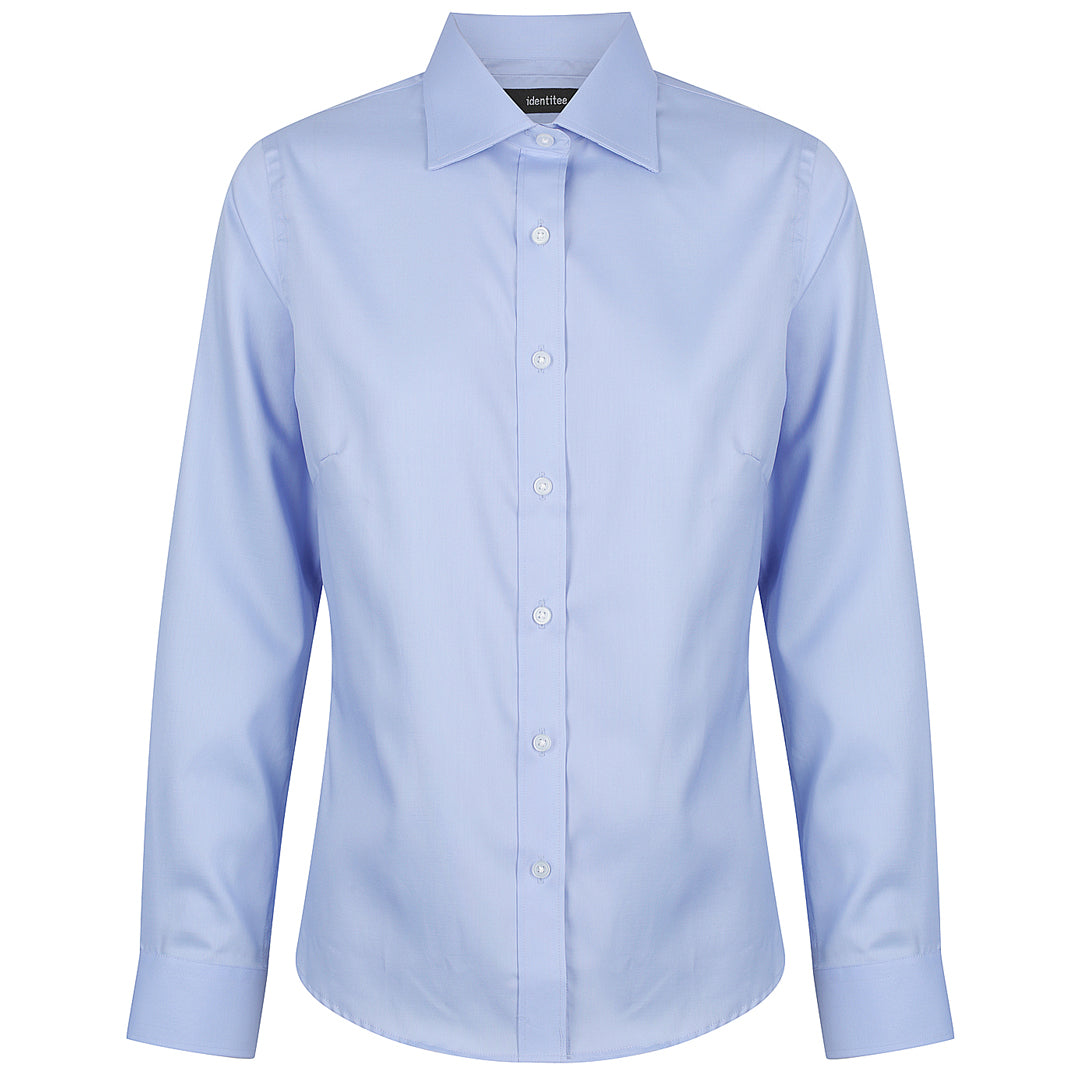House of Uniforms The Kingston Shirt | Ladies | Long Sleeve Identitee Sky Blue