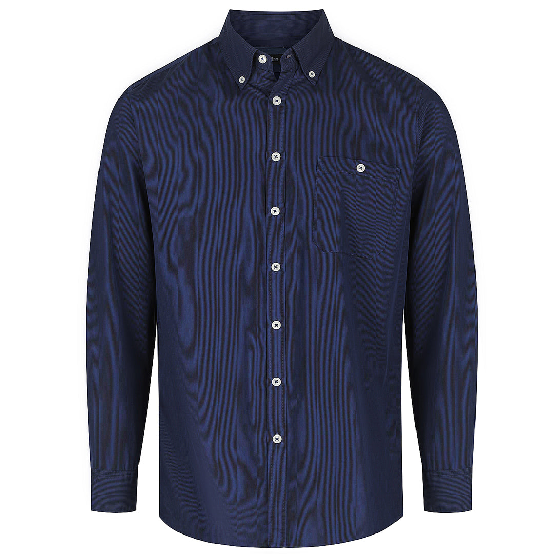 House of Uniforms The Brody Shirt | Mens | Long Sleeve Identitee Navy/Royal