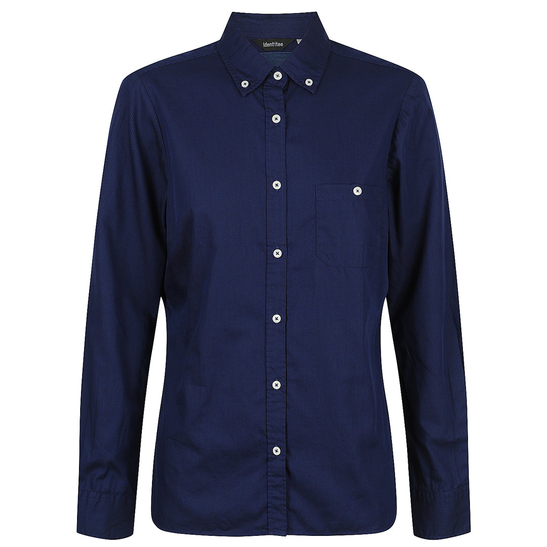 House of Uniforms The Brody Shirt | Ladies | Long Sleeve Identitee Navy/Royal