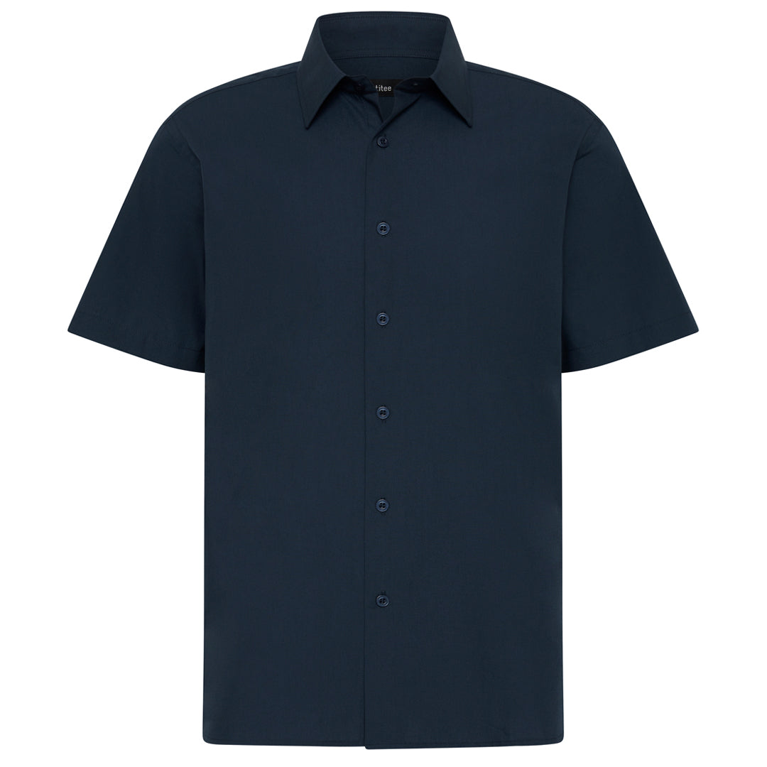 House of Uniforms The Blake Shirt | Mens | Short Sleeve Identitee Navy