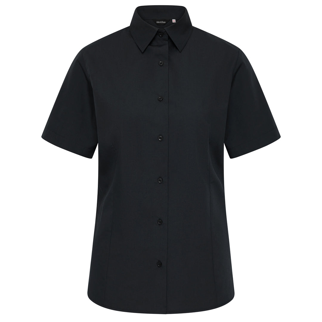 House of Uniforms The Blake Shirt | Ladies | Short Sleeve Identitee Black