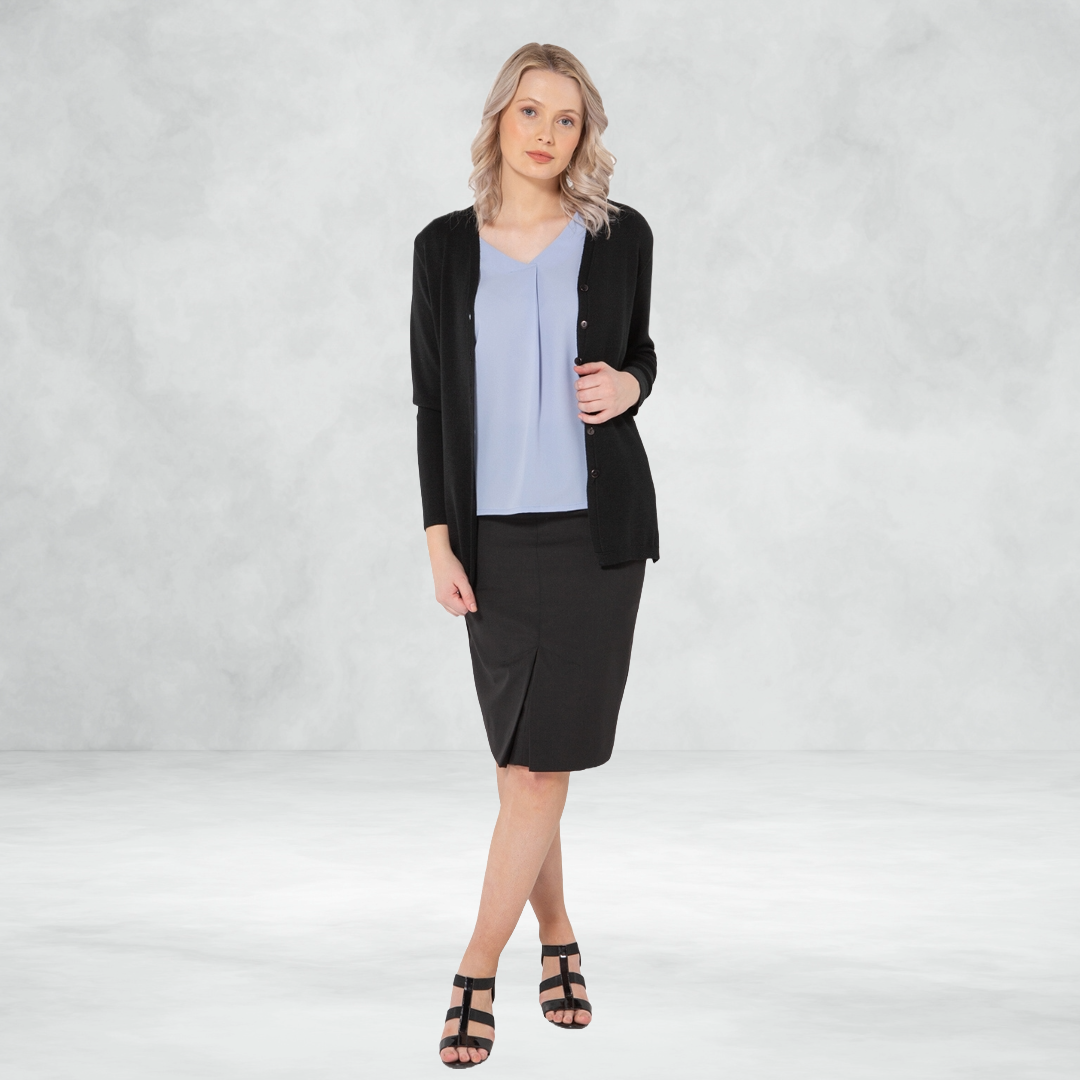 House of Uniforms The Long Line Cardigan | Ladies | Long Sleeves LSJ Collection 