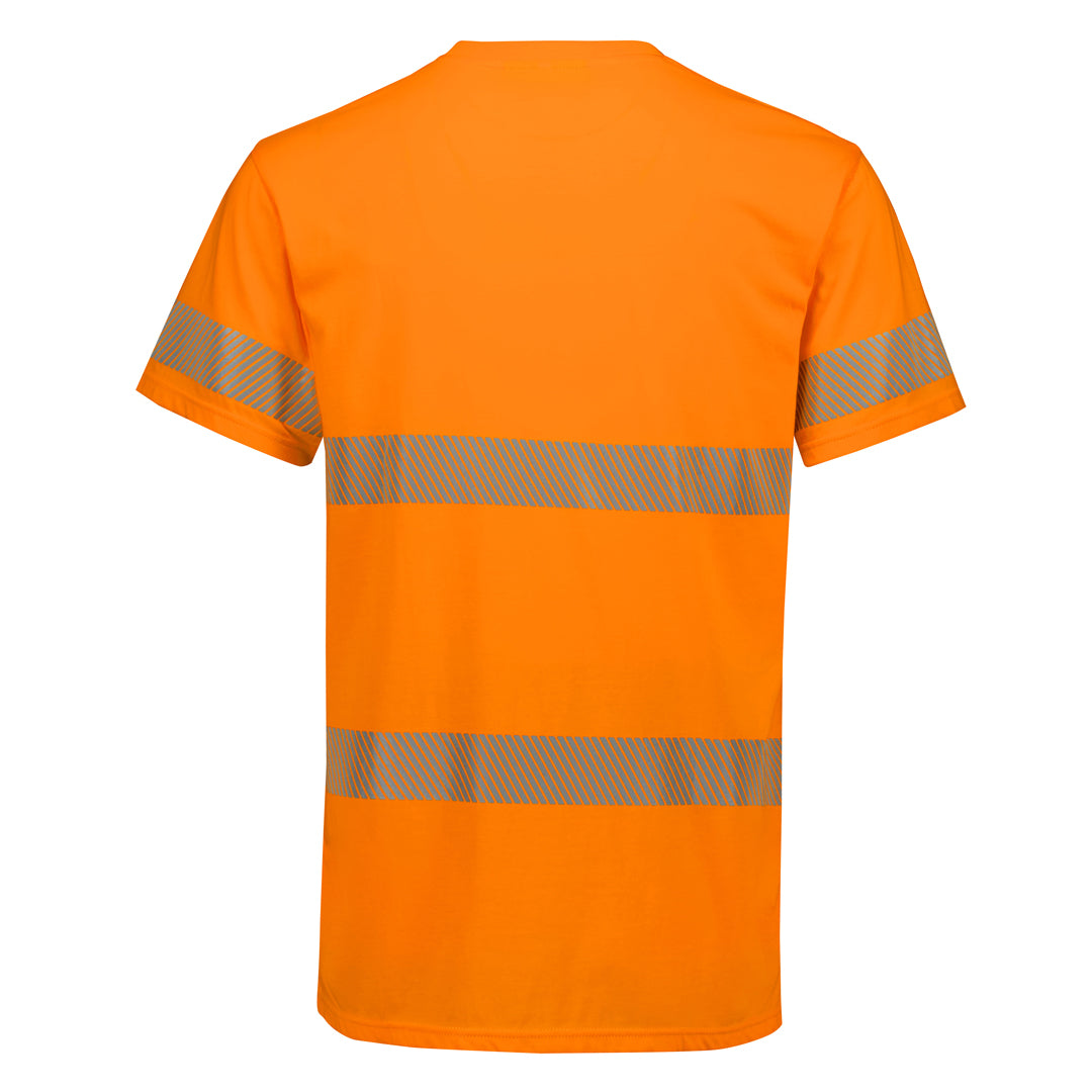 House of Uniforms The Hi Vis Segmented Tape Cotton Tee | Adults Syzmik