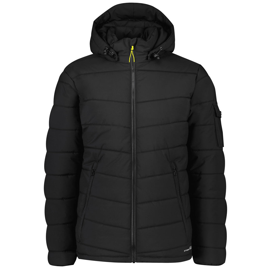 House of Uniforms The Hooded Puffer Jacket | Unisex Streetworx Black