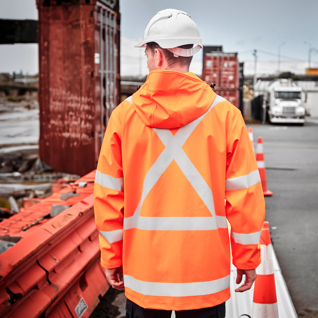 House of Uniforms The Hi Vis X Back Heavy Duty Jacket | Adults Syzmik