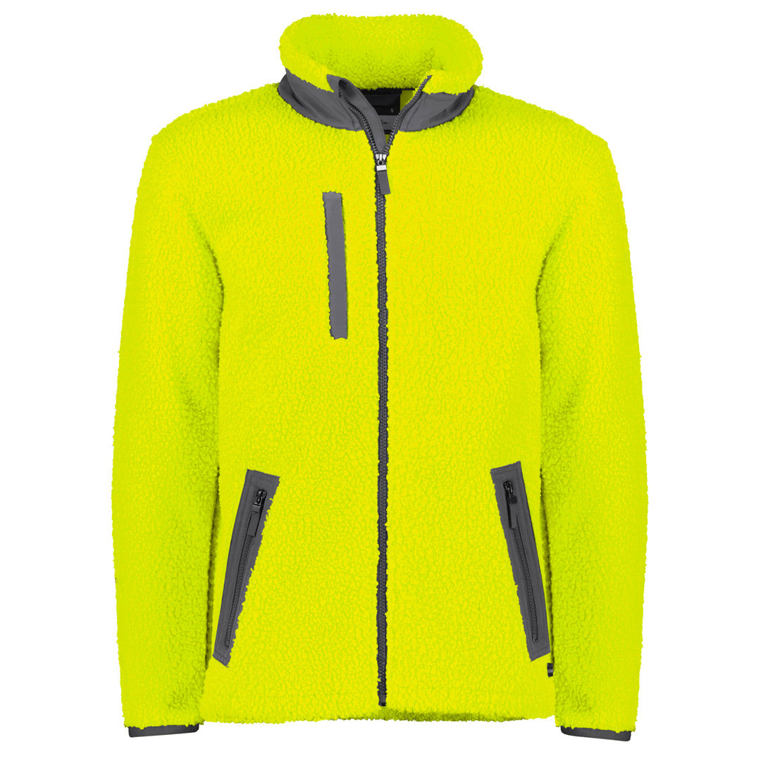 House of Uniforms The Full Zip Boucle Fleece Jacket | Adults Streetworx Hi Vis Yellow
