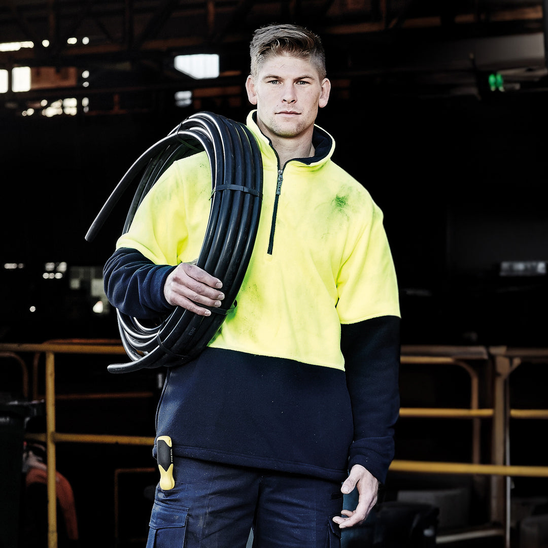 House of Uniforms The Hi Vis Half Zip Fleece Jumper | Unisex Syzmik