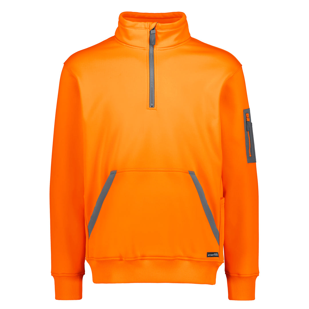 House of Uniforms The Water Resistant Zip Jumper | Adults Streetworx Hi Vis Orange