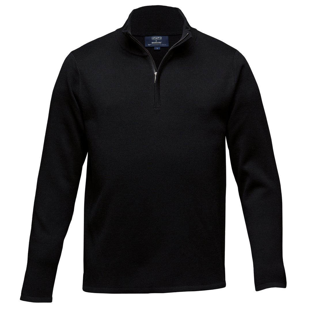 House of Uniforms The Highlander ZQ Merino Jumper | Mens Barkers Black