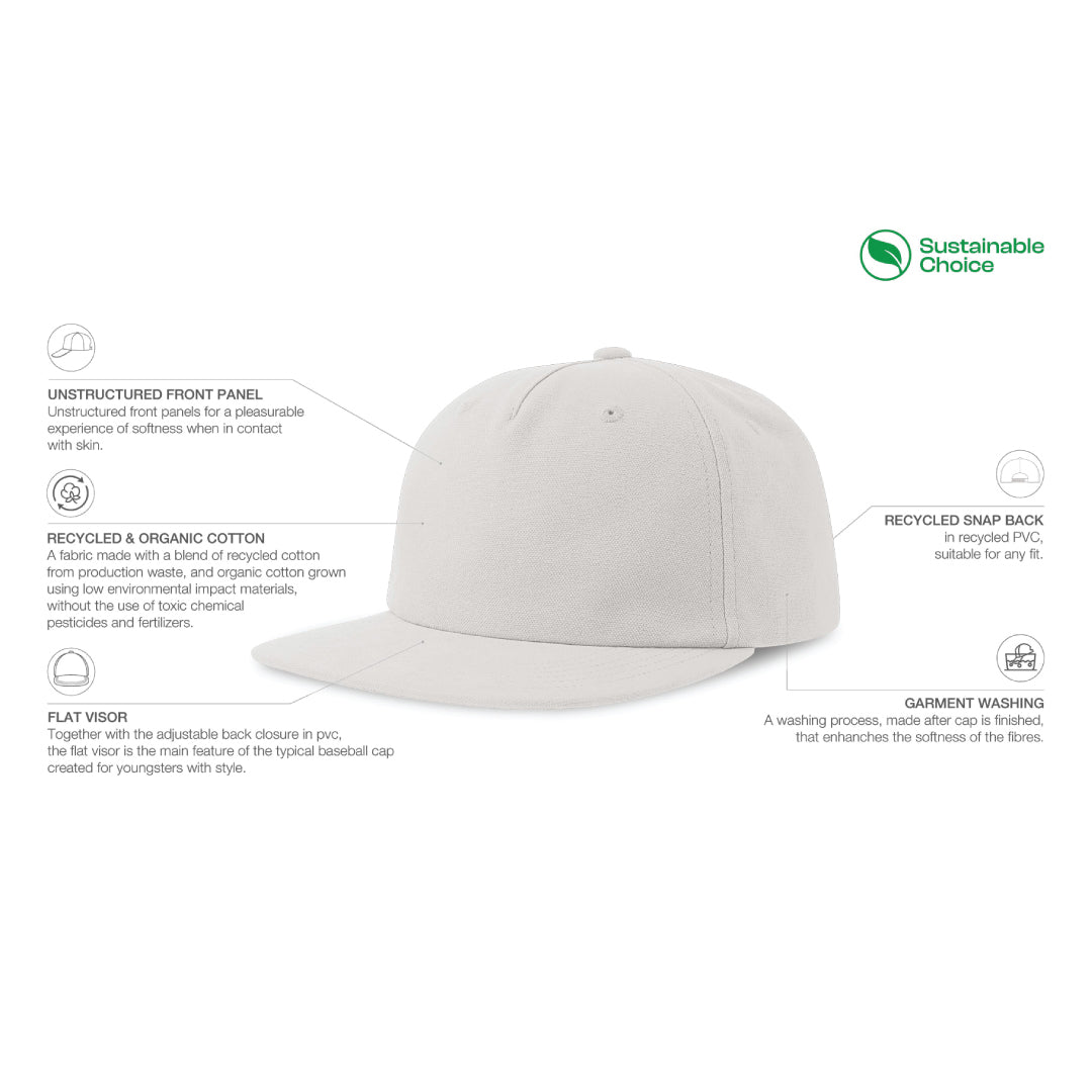 House of Uniforms The Cruz Organic Cotton Flat Peak Cap | Atlantis Atlantis Headwear