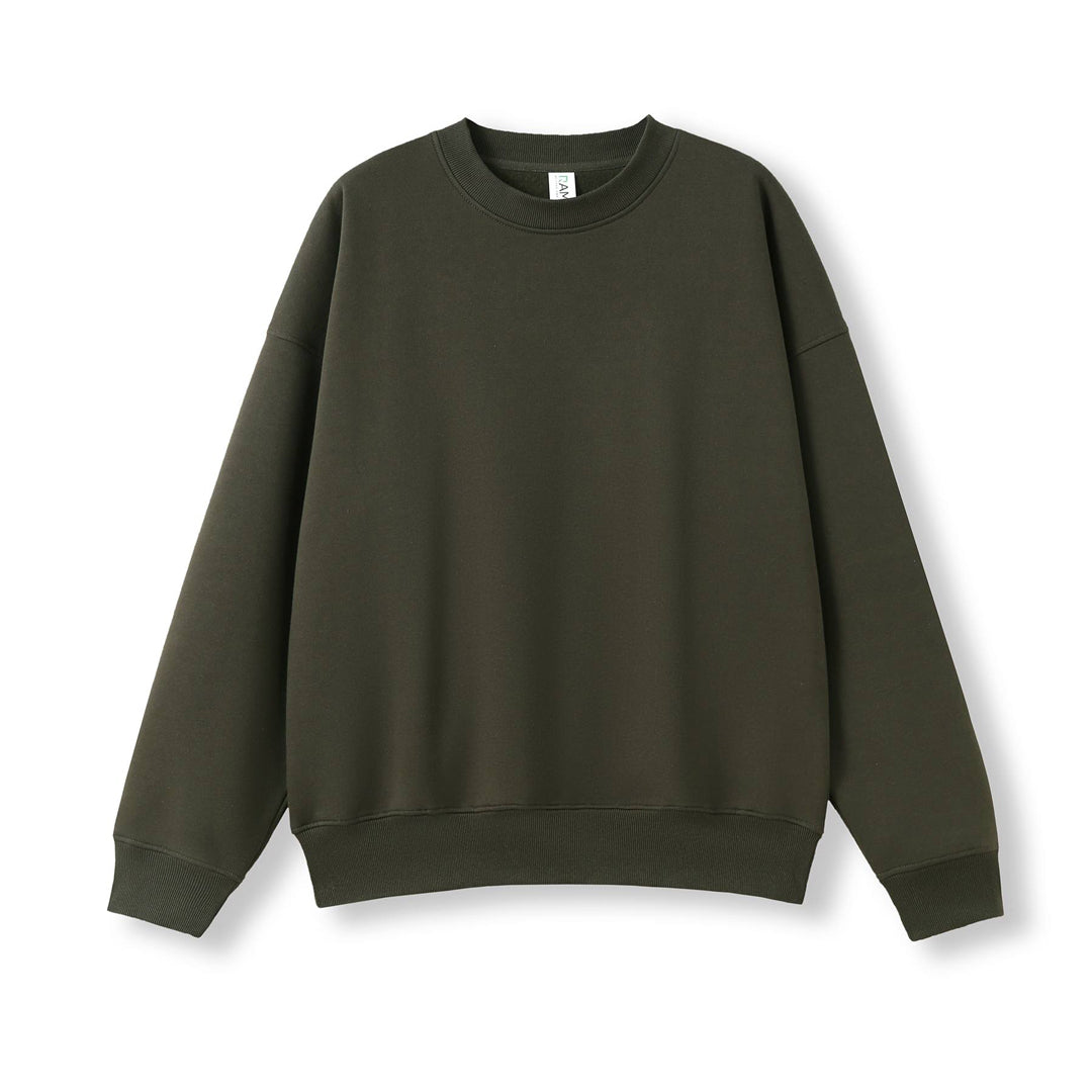 House of Uniforms The Easy Fit Crew Neck Fleece Jumper | Adults Ramo Military Green