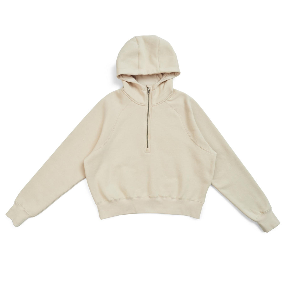 House of Uniforms The Cotton Care Half Zip Hoodie | Ladies Ramo Natural